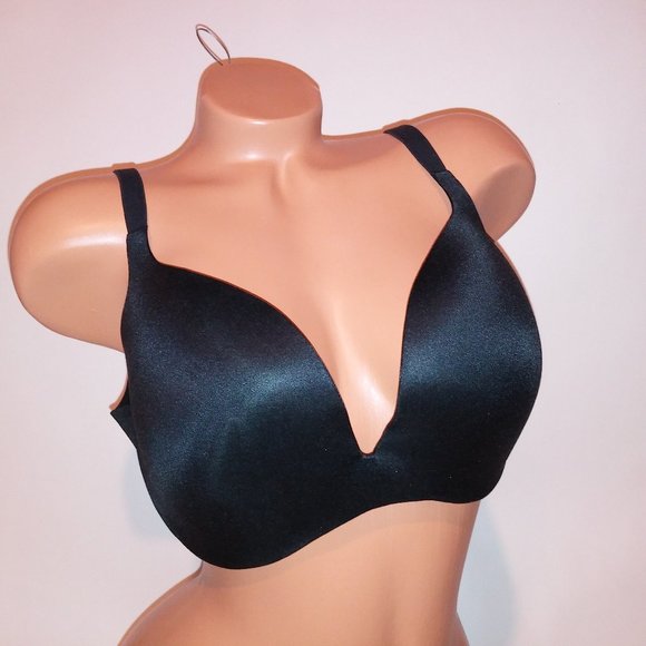 Victoria Secret Bra 38DD Push Up Solid Black Underwire New - Picture 1 of 11